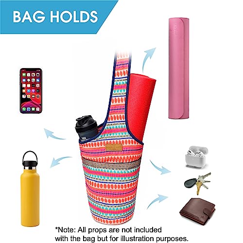 ALLEN & MATE Large Yoga Mat Bag with Side Pocket and Zipper Pocket, Fit Most Size Mats