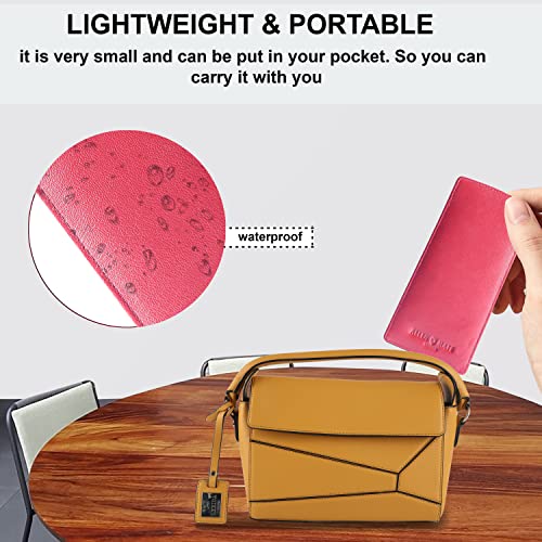 ALLEN & MATE Real Leather Reading Glasses Case Slim Soft Spectacles Pouch Sleeve with Glass Cleaning Cloth