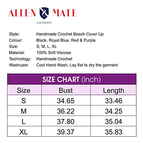 ALLEN & MATE Sexy Lace Swimsuit Cover Up for Women Handmade Crochet Tassel Bathing Suit Swimwear Summer Beach Dress
