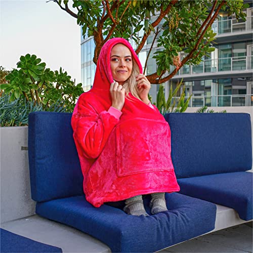 ALLEN & MATE Hoodie Blanket for Kids Adults, Oversized Blanket Hoodie, Warm Dressing Gown, Soft Fleece Hooded Robe, Gifts for Boys Girls Teens Adults