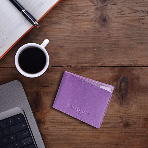 ALLEN & MATE Genuine Leather Bus Pass Travel Card Holder/Driving License Oyster, Minimalist Wallet Credit Card Holder