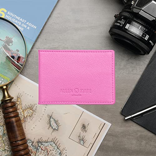 ALLEN & MATE Genuine Leather Bus Pass Travel Card Holder/Driving License Oyster, Minimalist Wallet Credit Card Holder