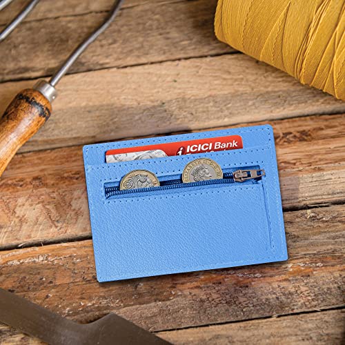 ALLEN & MATE Leather Card Holder Slim Wallet, RFID Blocking Minimalist Wallet Credit Card Holder, Holds Cards and Bank Notes