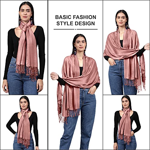 ALLEN & MATE Handcrafted Soft Pashmina Shawl Scarf Wrap Stole for Women in Solid Colors