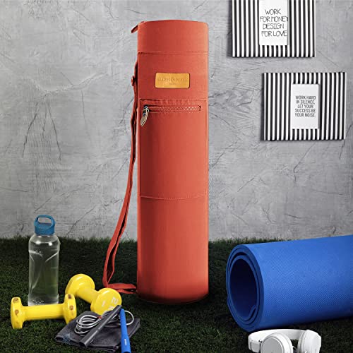 ALLEN & MATE Yoga Mat Bag and Carriers for Women and Men with Face Towel - Portable Multifunction Storage Pockets Canvas Yoga Bags