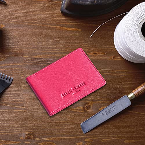 ALLEN & MATE Genuine Leather Bus Pass Travel Card Holder/Driving License Oyster, Minimalist Wallet Credit Card Holder