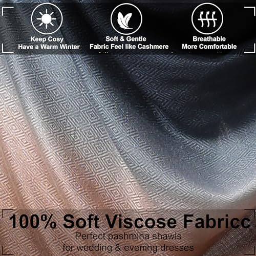 ALLEN & MATE Handcrafted Soft Pashmina Shawl Scarf Wrap Stole for Women in Solid Colors