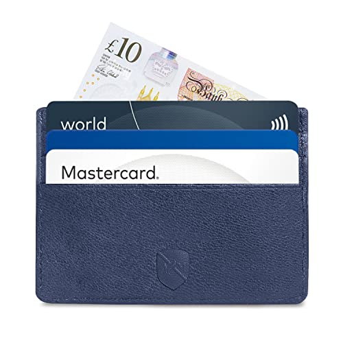ALLEN & MATE Leather Card Holder Slim Wallet, Minimalist Wallet Credit Card Holder for Men, Women - Holds up to 6 Cards and Bank Notes, with Gift Box