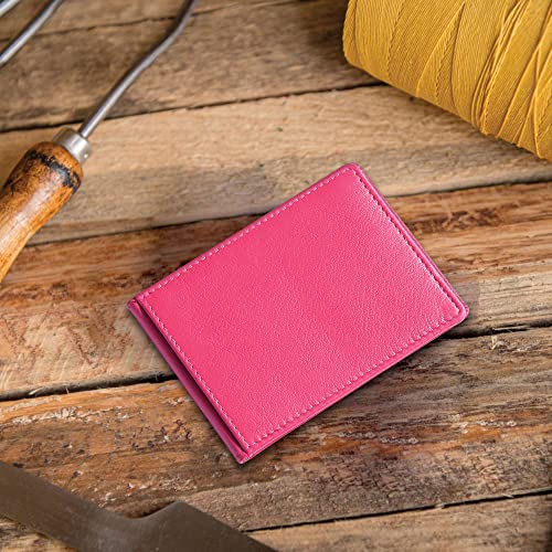 ALLEN & MATE Genuine Leather Bus Pass Travel Card Holder/Driving License Oyster, Minimalist Wallet Credit Card Holder