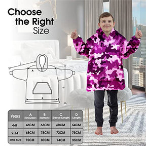 ALLEN & MATE Hoodie Blanket for Kids Adults, Oversized Blanket Hoodie, Warm Dressing Gown, Soft Fleece Hooded Robe, Gifts for Boys Girls Teens Adults