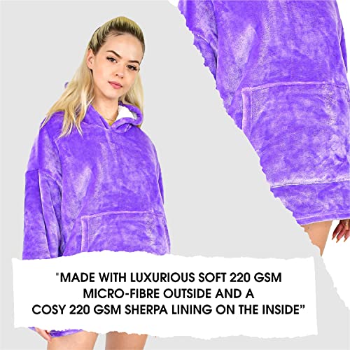 ALLEN & MATE Hoodie Blanket for Kids Adults, Oversized Blanket Hoodie, Warm Dressing Gown, Soft Fleece Hooded Robe, Gifts for Boys Girls Teens Adults