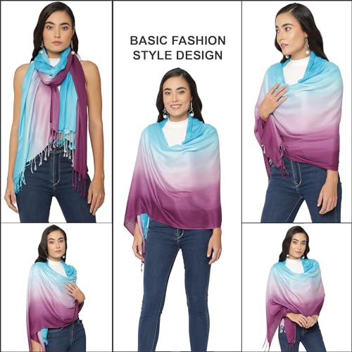 ALLEN & MATE Handcrafted Soft Pashmina Shawl Scarf Wrap Stole for Women in Solid Colors