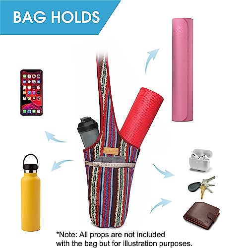 ALLEN & MATE Large Yoga Mat Bag with Side Pocket and Zipper Pocket, Fit Most Size Mats