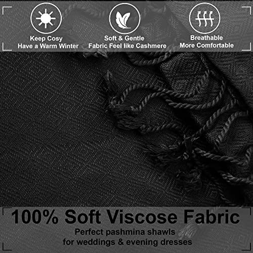 ALLEN & MATE Handcrafted Soft Pashmina Shawl Scarf Wrap Stole for Women in Solid Colors