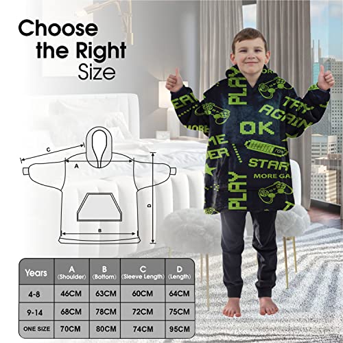 ALLEN & MATE Hoodie Blanket for Kids Adults, Oversized Blanket Hoodie, Warm Dressing Gown, Soft Fleece Hooded Robe, Gifts for Boys Girls Teens Adults