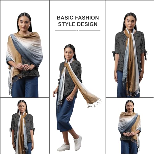 ALLEN & MATE Handcrafted Soft Pashmina Shawl Scarf Wrap Stole for Women in Solid Colors