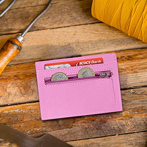 ALLEN & MATE Leather Card Holder Slim Wallet, RFID Blocking Minimalist Wallet Credit Card Holder, Holds Cards and Bank Notes