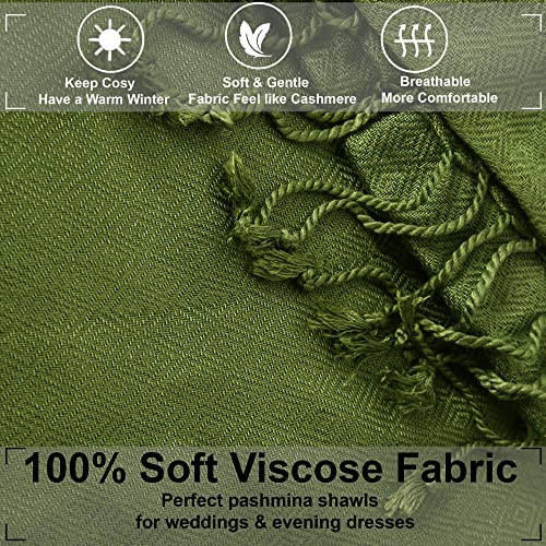 ALLEN & MATE Handcrafted Soft Pashmina Shawl Scarf Wrap Stole for Women in Solid Colors