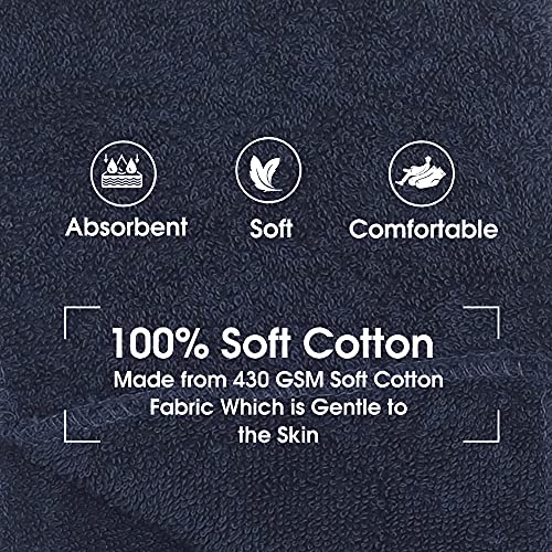 ALLEN & MATE Children 100% Cotton Hooded Bathrobe for Kids Boys Girls Soft Terry Towel Dressing Gown 2-13 Years