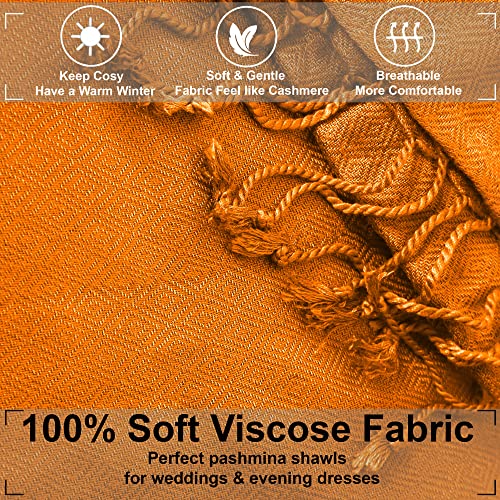 ALLEN & MATE Handcrafted Soft Pashmina Shawl Scarf Wrap Stole for Women in Solid Colors