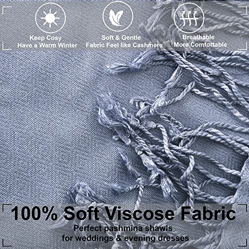 ALLEN & MATE Handcrafted Soft Pashmina Shawl Scarf Wrap Stole for Women in Solid Colors