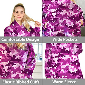 ALLEN & MATE Hoodie Blanket for Kids Adults, Oversized Blanket Hoodie, Warm Dressing Gown, Soft Fleece Hooded Robe, Gifts for Boys Girls Teens Adults