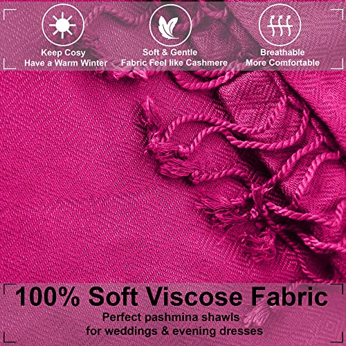 ALLEN & MATE Handcrafted Soft Pashmina Shawl Scarf Wrap Stole for Women in Solid Colors