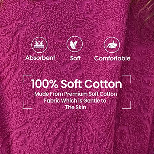 ALLEN & MATE Children 100% Cotton Hooded Bathrobe for Kids Boys Girls Soft Terry Towel Dressing Gown 2-13 Years