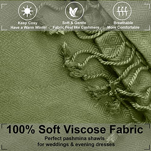 ALLEN & MATE Handcrafted Soft Pashmina Shawl Scarf Wrap Stole for Women in Solid Colors