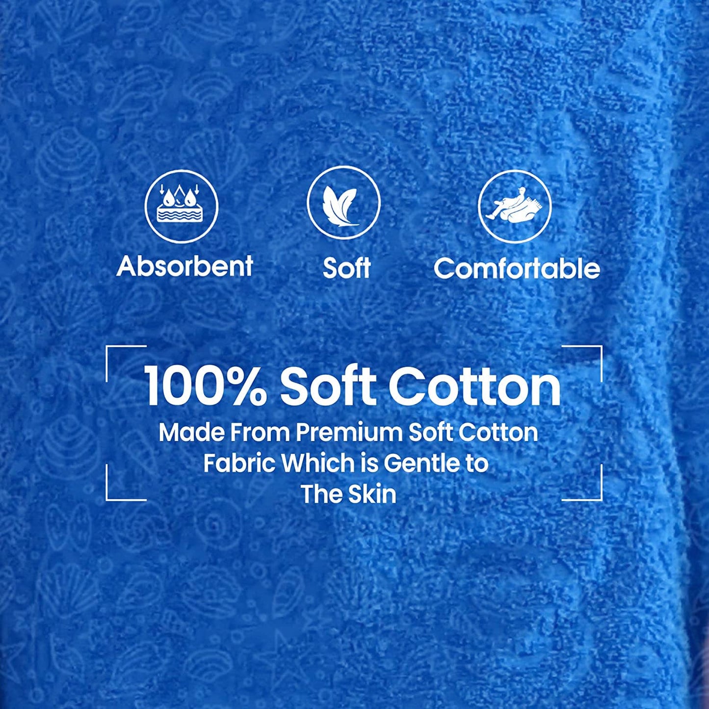 ALLEN & MATE Children 100% Cotton Hooded Bathrobe for Kids Boys Girls Soft Terry Towel Dressing Gown 2-13 Years